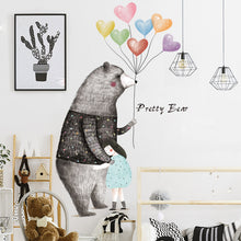 Load image into Gallery viewer, Cartoon Big Bear with Air Balloon Wall Sticker for Bedroom Decoration