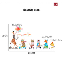 Load image into Gallery viewer, Cartoon Animal Family Giraffe Lion Fox Wall Stickers for Kids Room