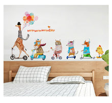 Load image into Gallery viewer, Cartoon Animal Family Giraffe Lion Fox Wall Stickers for Kids Room