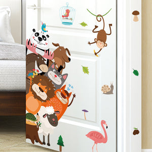 Cartoon Jungle Wild Animal Wall Stickers for Kids Room