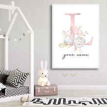 Load image into Gallery viewer, Personalized Baby Name Nusery Wall Art Canvas Poster