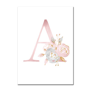 Personalized Baby Name Nusery Wall Art Canvas Poster