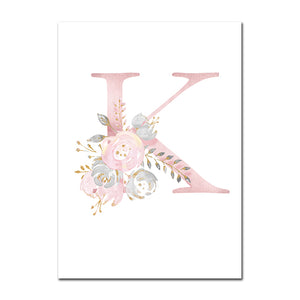 Personalized Baby Name Nusery Wall Art Canvas Poster