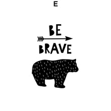 Load image into Gallery viewer, Tent Bear Arrow Brave Quotes Wall Art Canvas Painting Nordic Posters