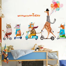 Load image into Gallery viewer, Cartoon Animal Family Giraffe Lion Fox Wall Stickers for Kids Room