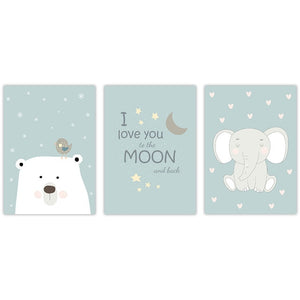 Polar Bear Baby Room Canvas Print Wall Decor