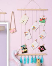 Load image into Gallery viewer, Wooden Photo Clips Tassels Rack