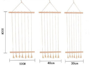 Wooden Photo Clips Tassels Rack