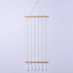 Wooden Photo Clips Tassels Rack