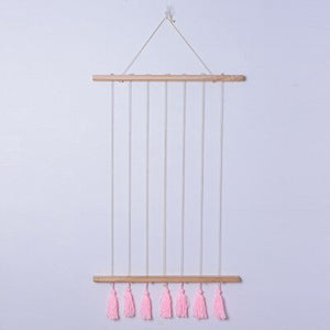 Wooden Photo Clips Tassels Rack