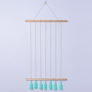 Wooden Photo Clips Tassels Rack