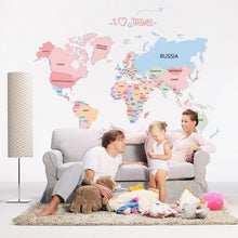 Load image into Gallery viewer, Creative World Map Wall Decals for Kids Rooms