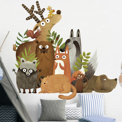 Forest Animals Elk Fox Rabbit Wall Stickers